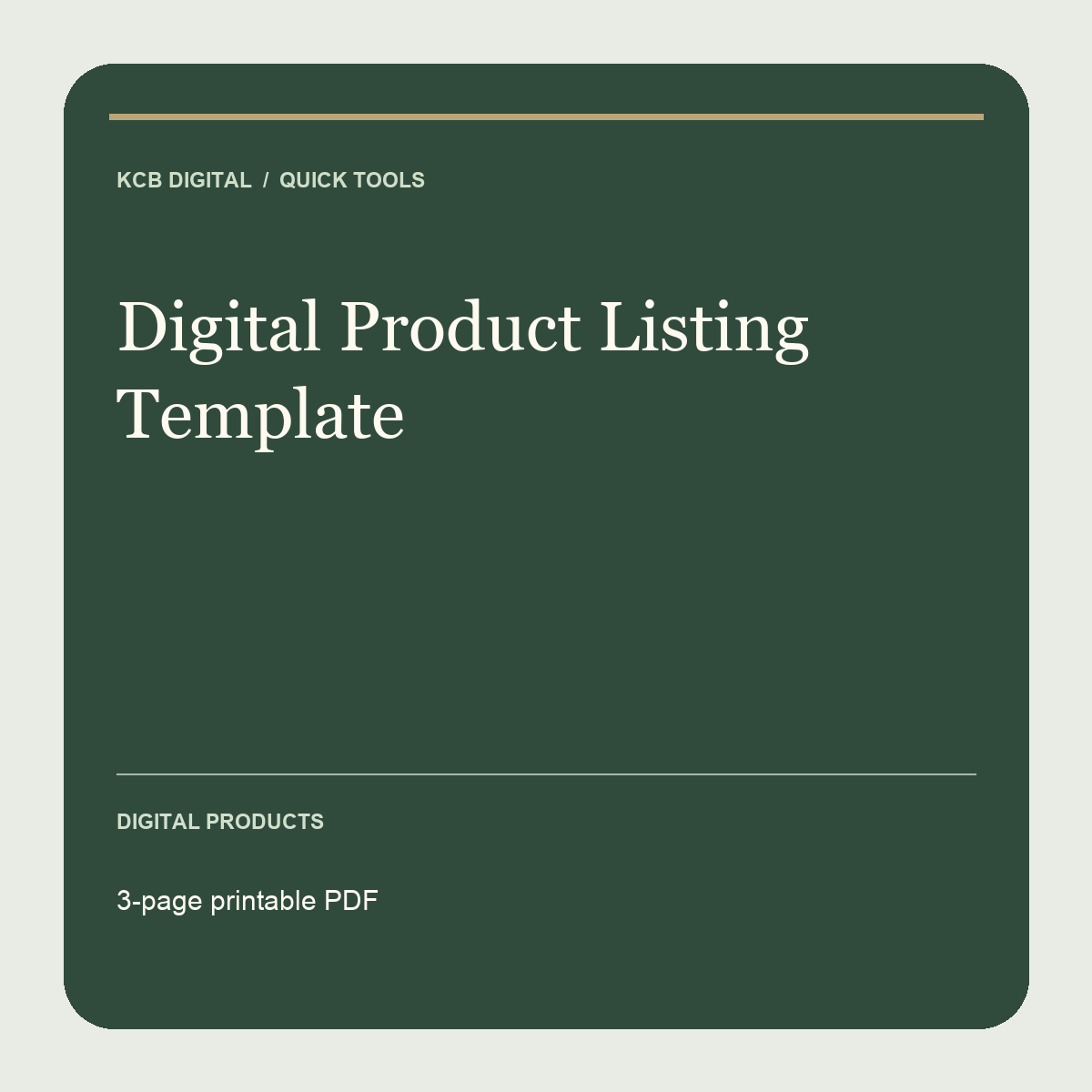 Digital Product Listing Template digital download cover