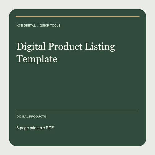 Digital Product Listing Template digital download cover